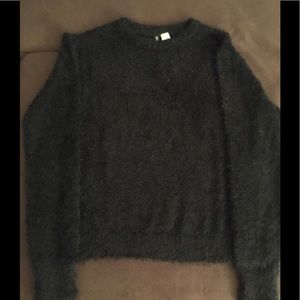 H&M black fuzzy sweater